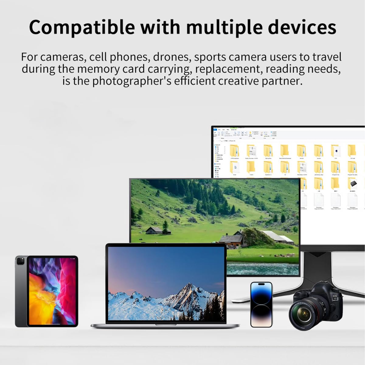 2 in 1 Micro SD Card Reader Case with OTG - Waterproof TF/SD Card Holder & Memory Card Organizer - 6 TF/4 SD/2 SIM Slots for Computer, iPad, iPhone & Android Smartphones - Perfect for Travel, Photography & Data Backup