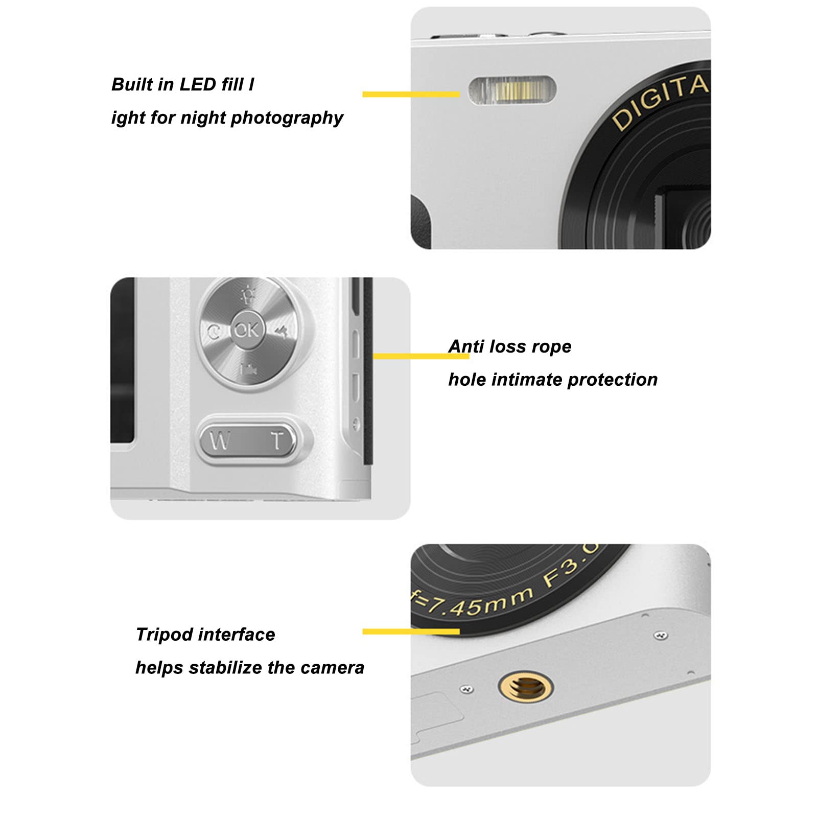 30MP 1080P Vlogging Camera with 8X Zoom - Perfect for Travel & Selfies