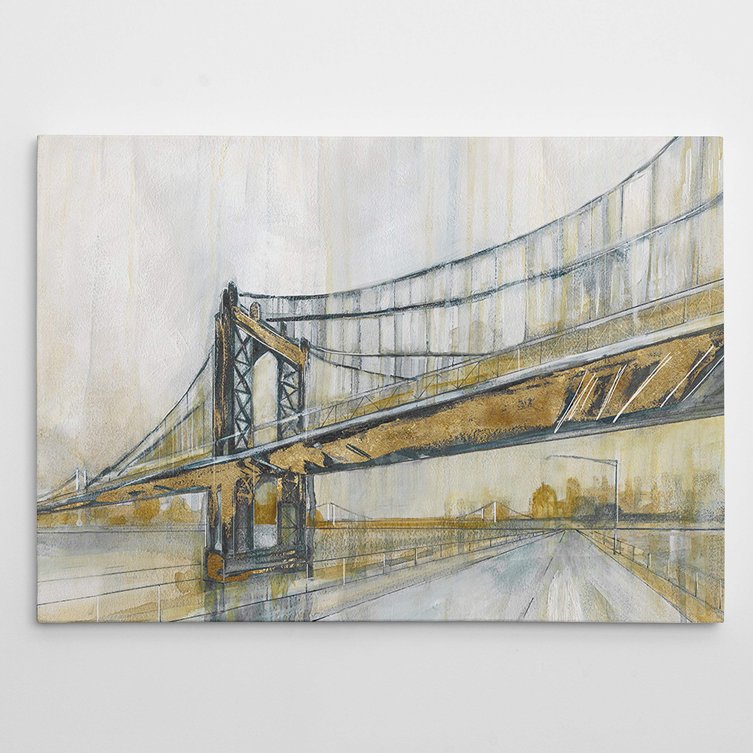 Modern Abstract Brooklyn Bridge Canvas Wall Art - 8