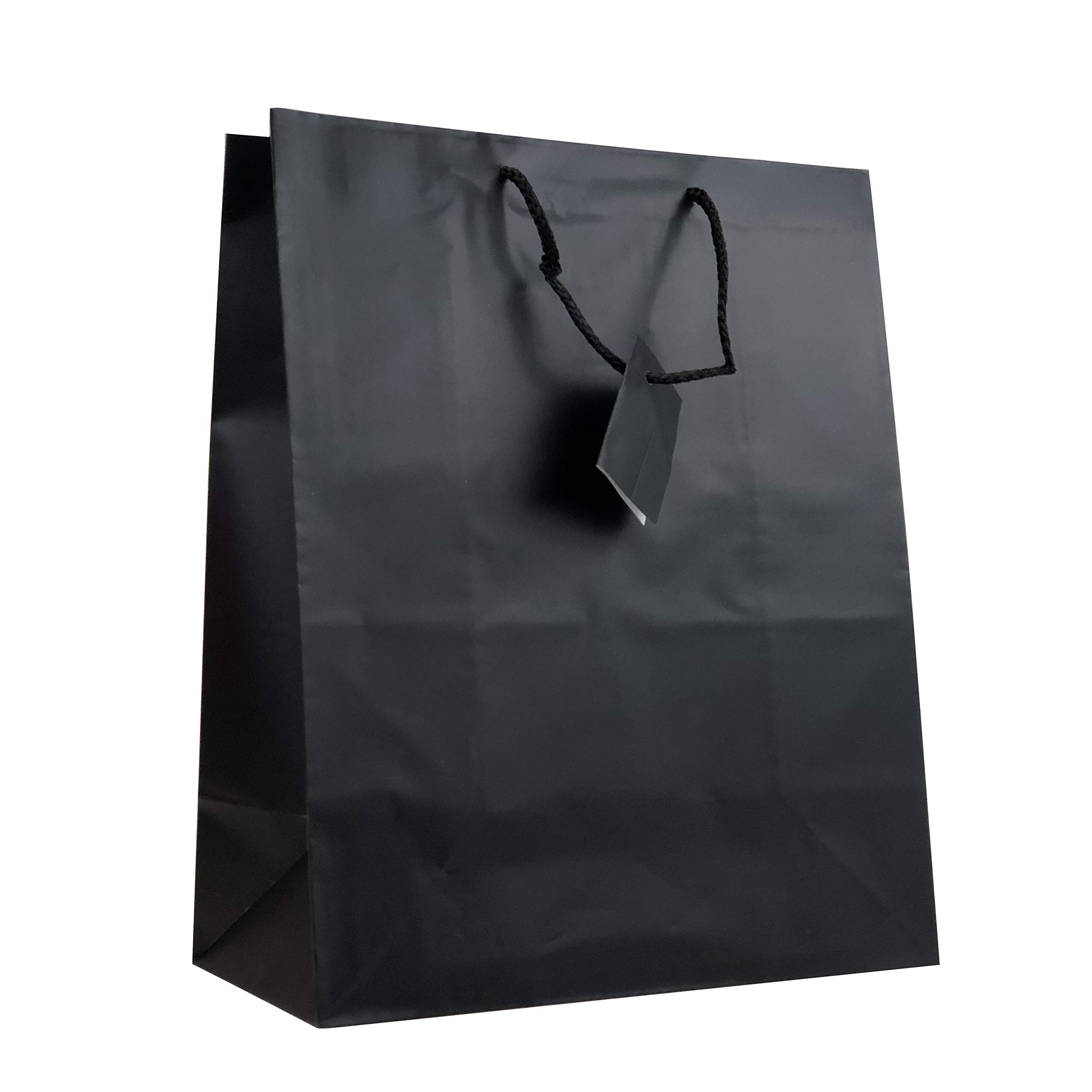 Allgala 12 Pack Large Black Gift Bags with Handles - 13x10x5.5 Inch for Birthday, Wedding, Party, Baby Shower & Christmas | Premium Holiday Party Supplies & Gift Packaging Solution