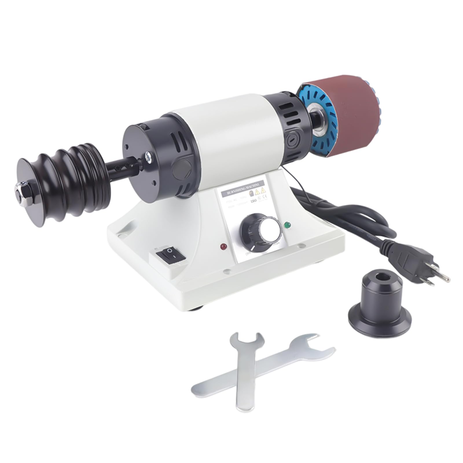 110V 350W Electric Leather Edge Burnishing Machine & Polisher Sander - 0-8000 RPM Adjustable Speed with US Plug - Perfect for Leather Crafting, Shoe Repair & DIY Projects