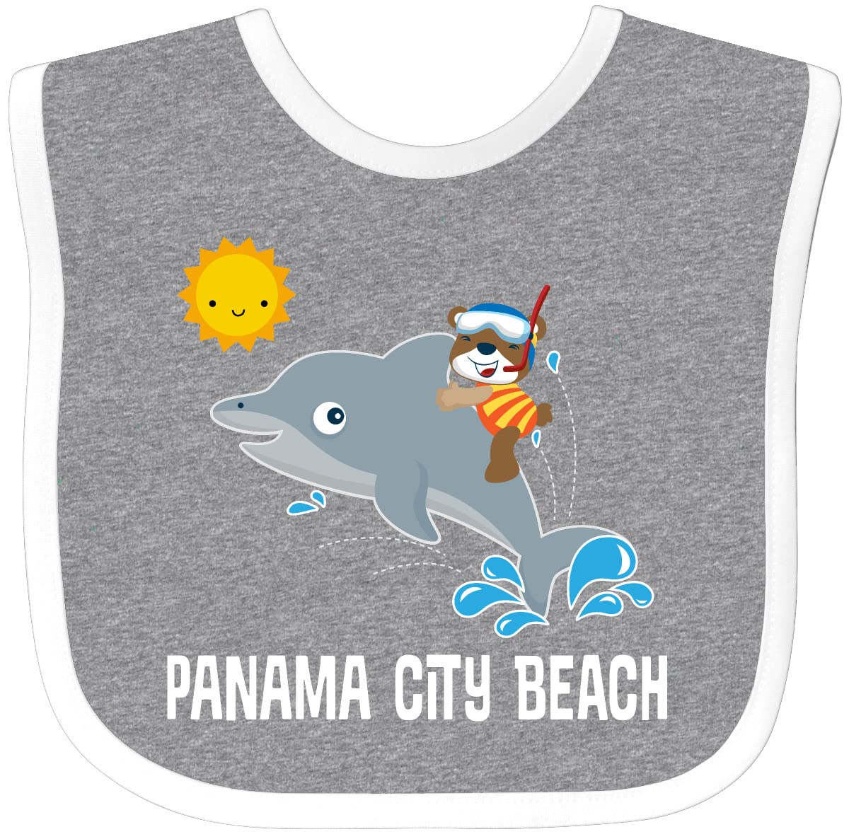 Inktastic Panama City Beach Florida Vacation Baby Bib - Soft Cotton Drool Bib for Infants & Toddlers - Perfect for Beach Trips, Travel, and Everyday Use