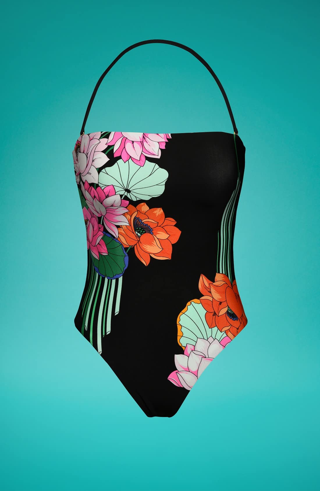 Sunshine 79 Women's Bandeau Mio One Piece Swimsuit - Sexy Solid Color Bathing Suit for Beach, Pool & Vacation | Tummy Control & Adjustable Straps