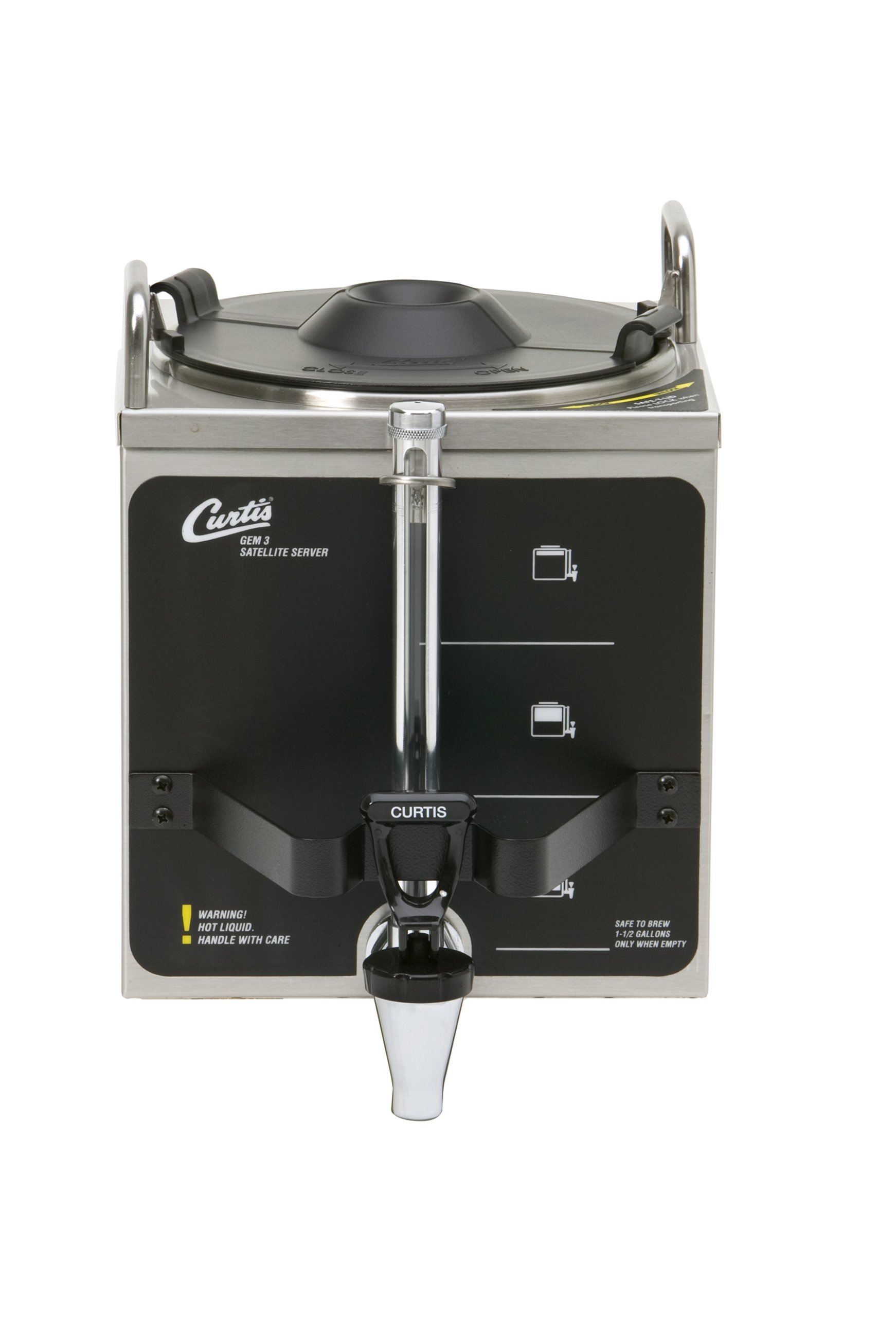 Wilbur Curtis Gemini 1.5 Gallon Satellite Dispenser - Commercial Coffee & Tea Dispenser with Flavor Preservation & Heat Retention - Perfect for Restaurants, Cafes & Offices - GEM-3 (Each)