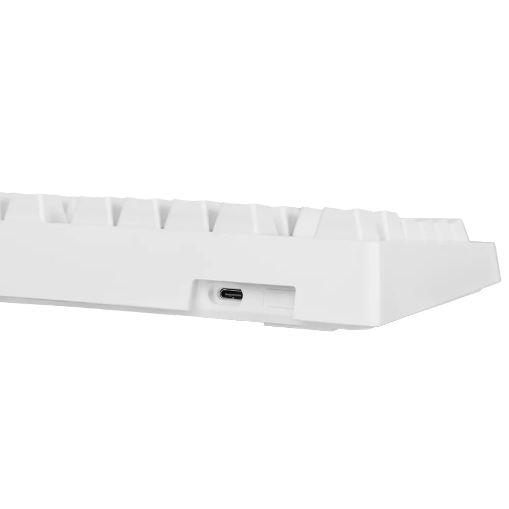Aftershock Oden V2 TKL 87-Key Wired Mechanical Gaming Keyboard (White) - Compact Design for PC Gamers & Office Work