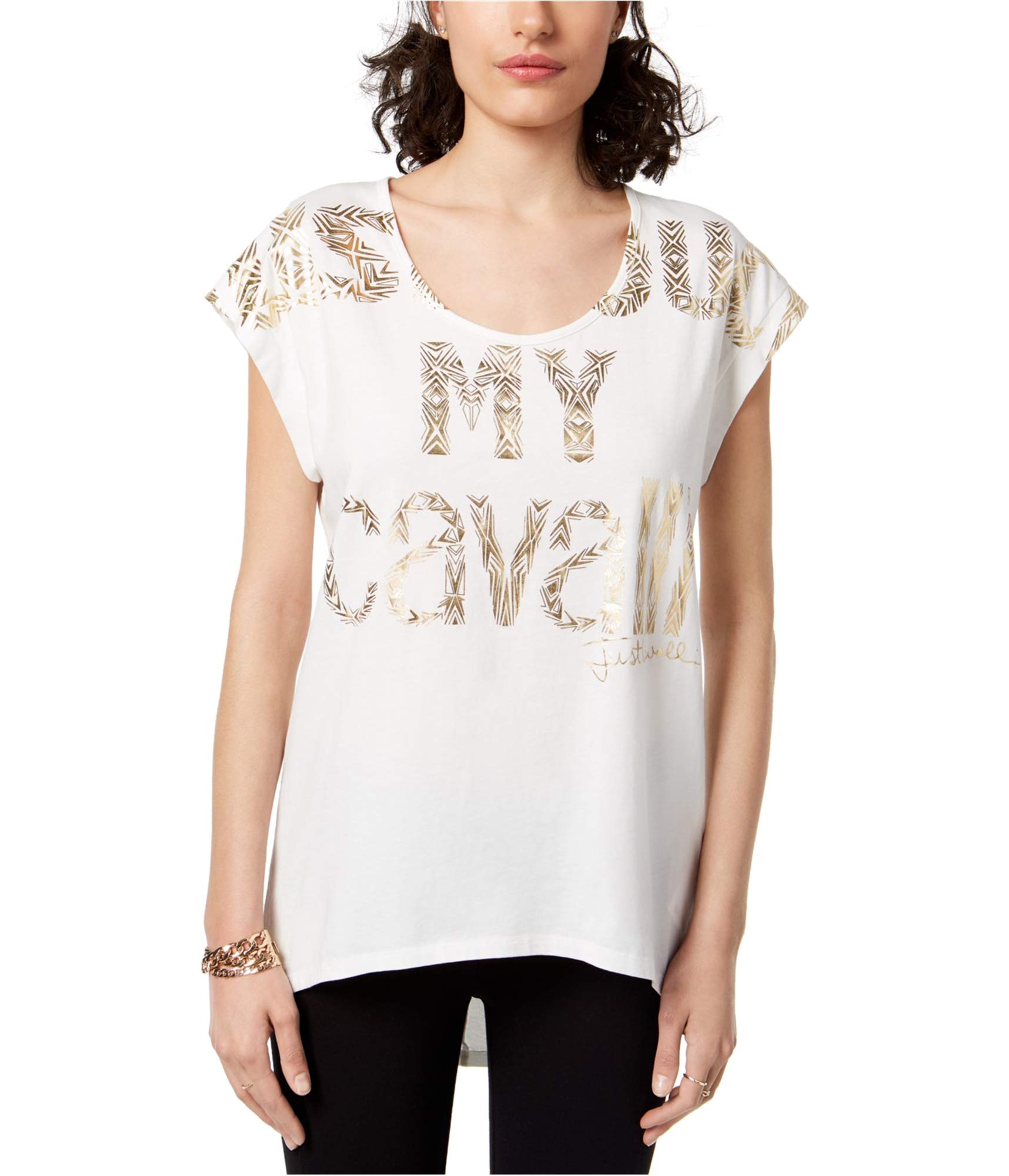 Just Cavalli Women's Short Sleeve T-Shirt | Casual Cotton Top for Everyday Wear | Perfect for Outings, Shopping & Relaxing
