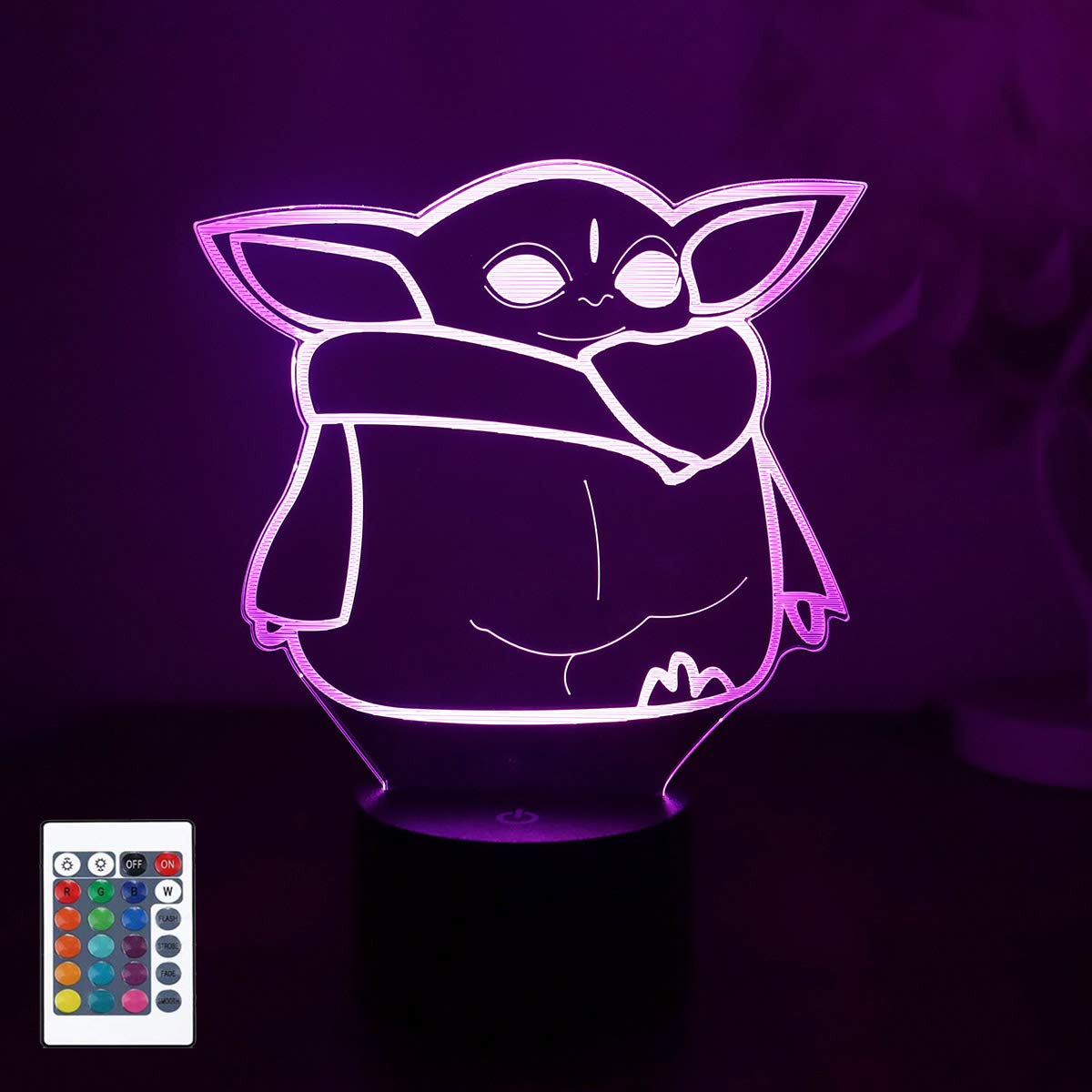 3D Hologram Night Light - 16 Color Changing LED Illusion Table Lamp with Remote Control & USB Charging | Touch Control Bedside Lamp for Kids Room, Christmas Birthday Gift for Boys & Girls | Perfect for Bedrooms, Nurseries, and Home Decor