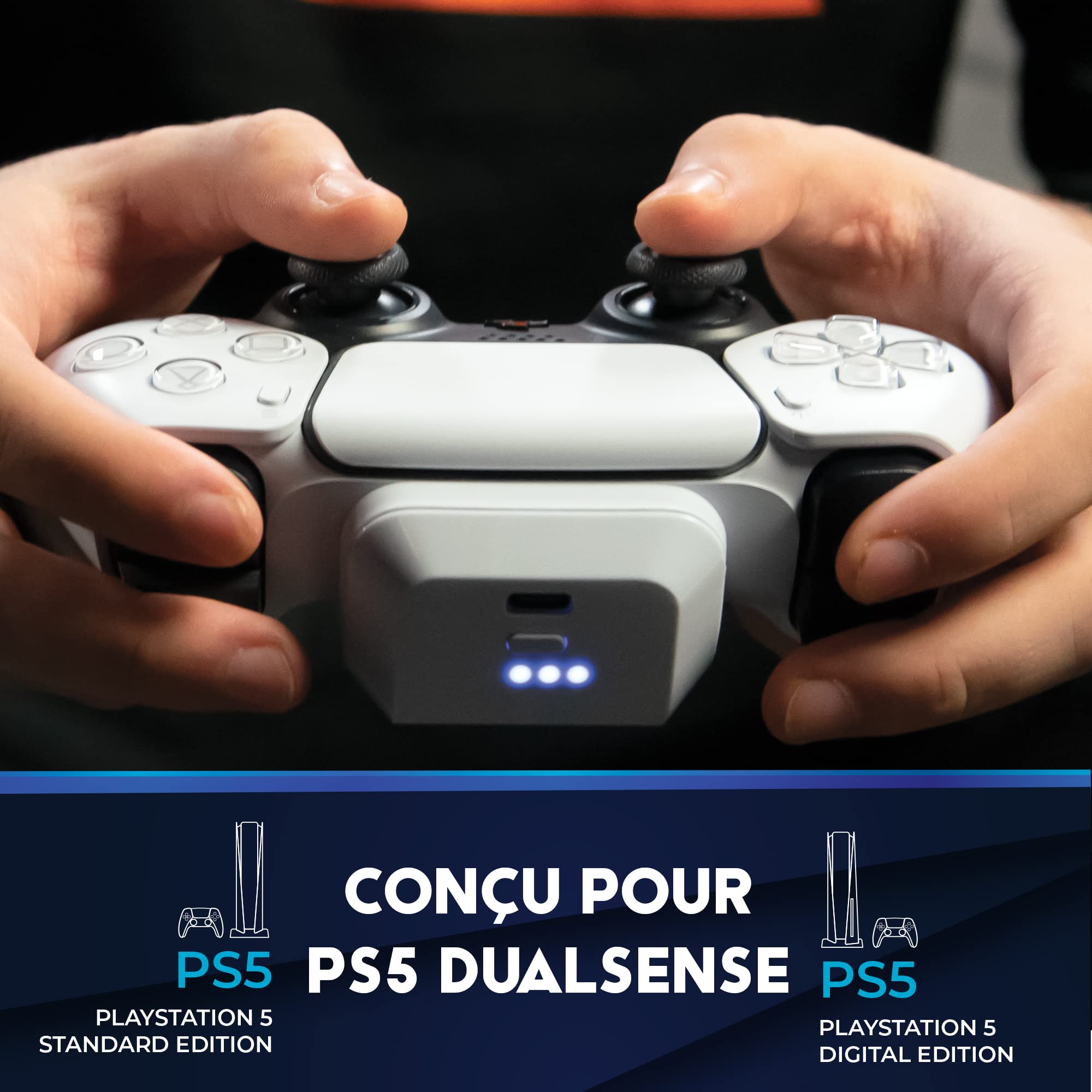 DR1TECH 1500mAh Rechargeable Battery for PS5 DualSense Controller - Extended Playtime, Ergonomic Design (White) | Perfect for Gaming Marathons & Wireless Play | PS5 Accessories & Replacement Battery Pack