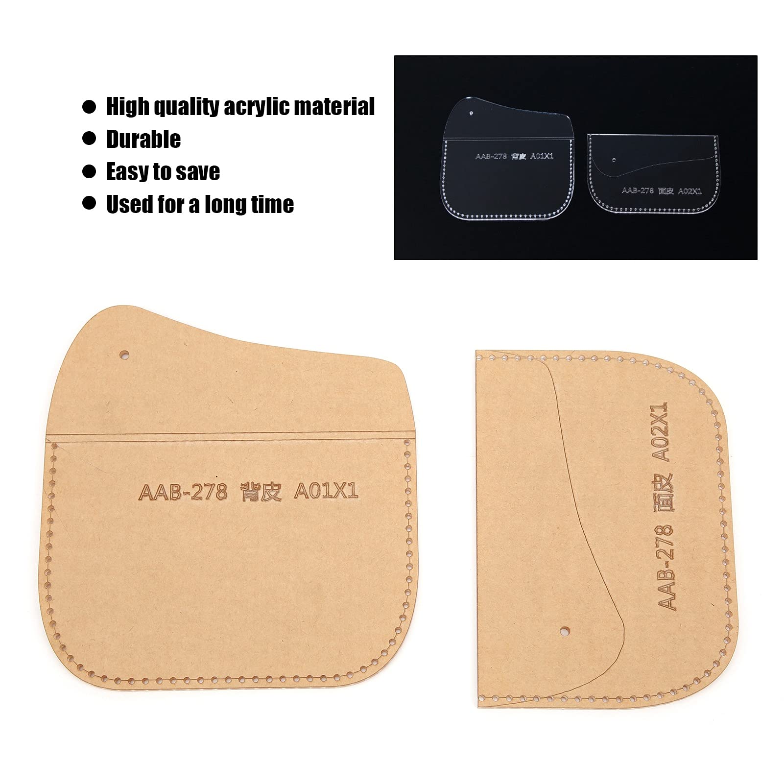Acrylic Wallet Template for DIY Leather Craft - Coin Purse Sewing Mold Tool (4.5 Inch/11.4cm) - Perfect for Handmade Wallets, Purses & Quilting Projects