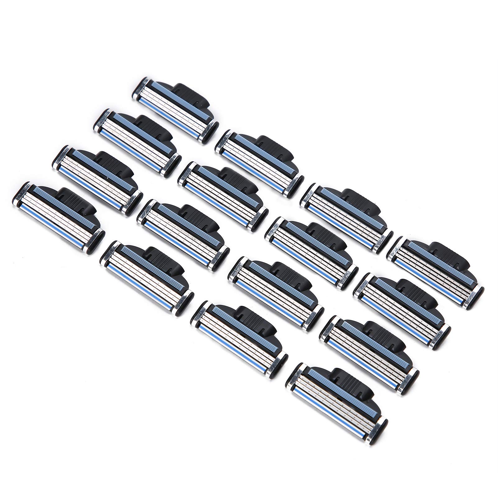 3-Layer Men's Barber Razor Blades - Double Lubrication Strip, 16-Pack for Professional Salon & Home Shaving | Smooth Shave for Beards & Body Hair