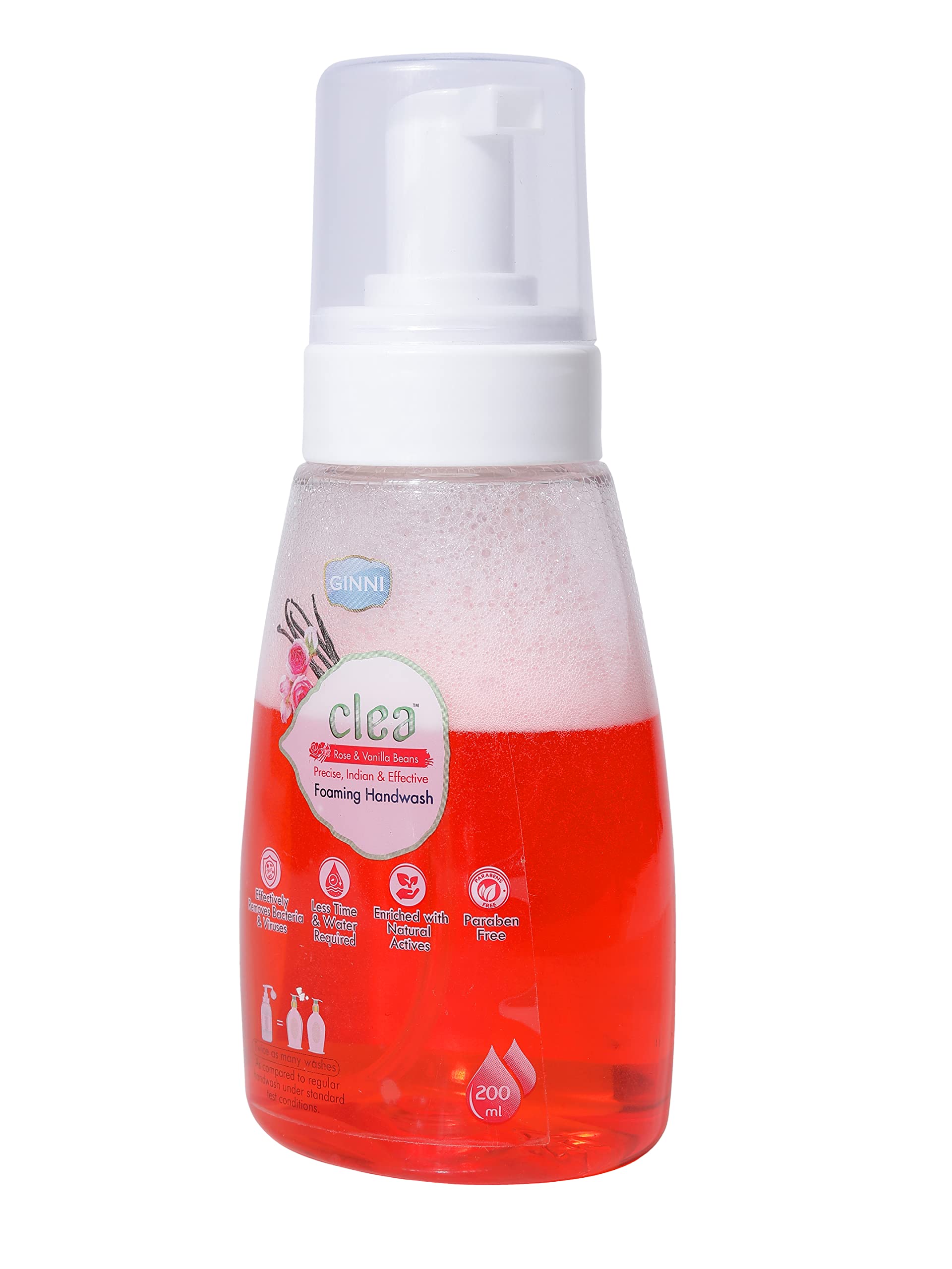 Germ Protection Liquid Hand Soap | Hydrating Foaming Hand Wash - 200ml (Rose Vanilla Scent, Pack of 2) | Gentle Cleansing for Daily Use at Home, Office & Travel