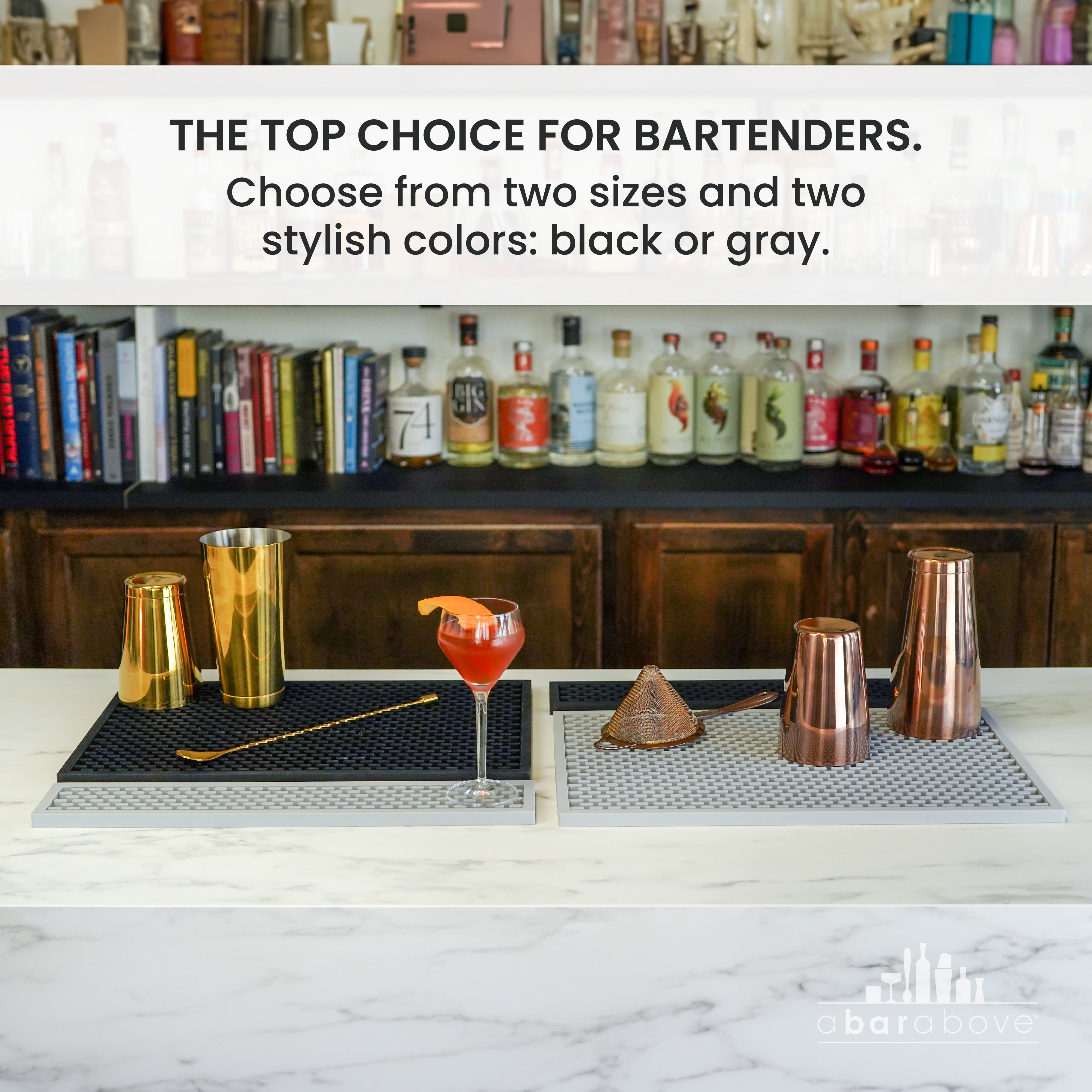 Premium Black Silicone Bar Mat - Non-Slip, Heat-Resistant & Easy to Clean - Perfect for Bartending, Mixing Cocktails & Kitchen Counter Protection