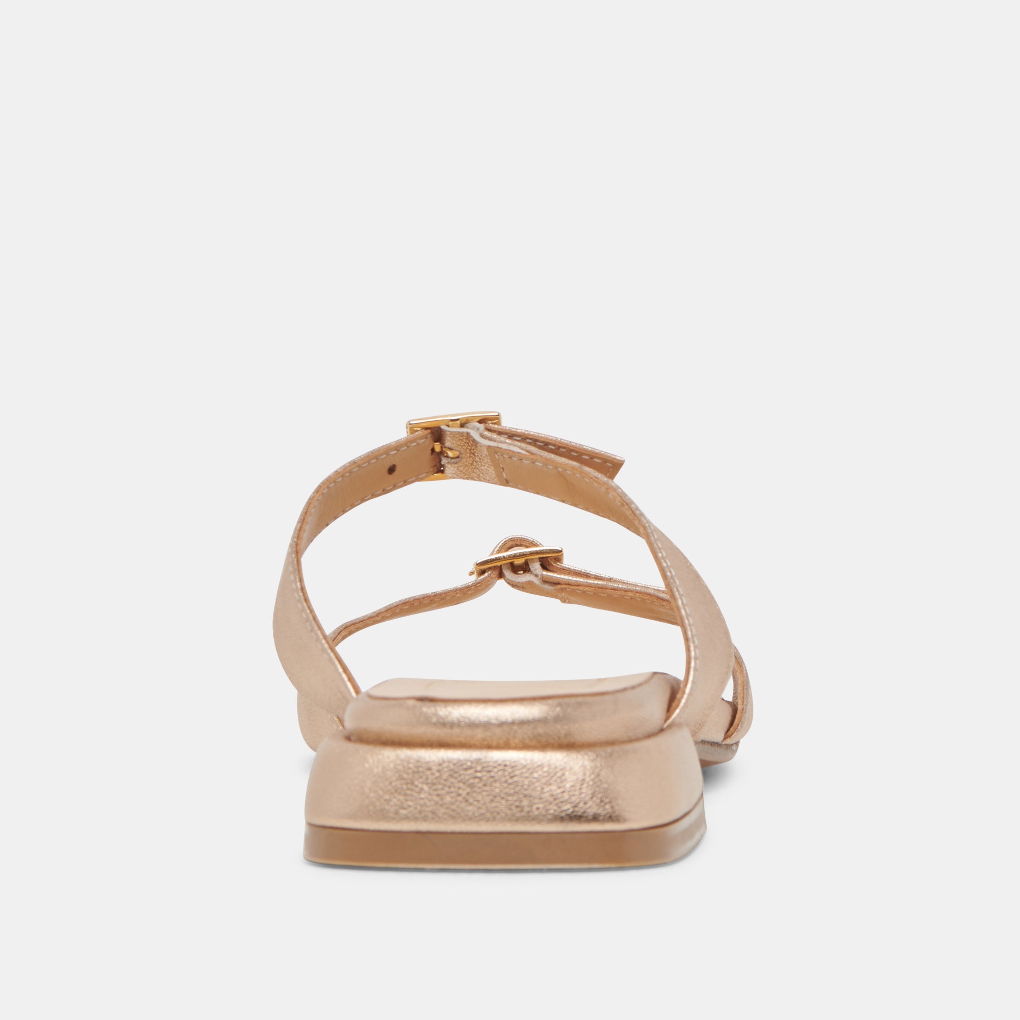 LAVERN Women's Gold Metallic Leather Sandals - Comfortable & Stylish for Summer, Beach, and Casual Outings