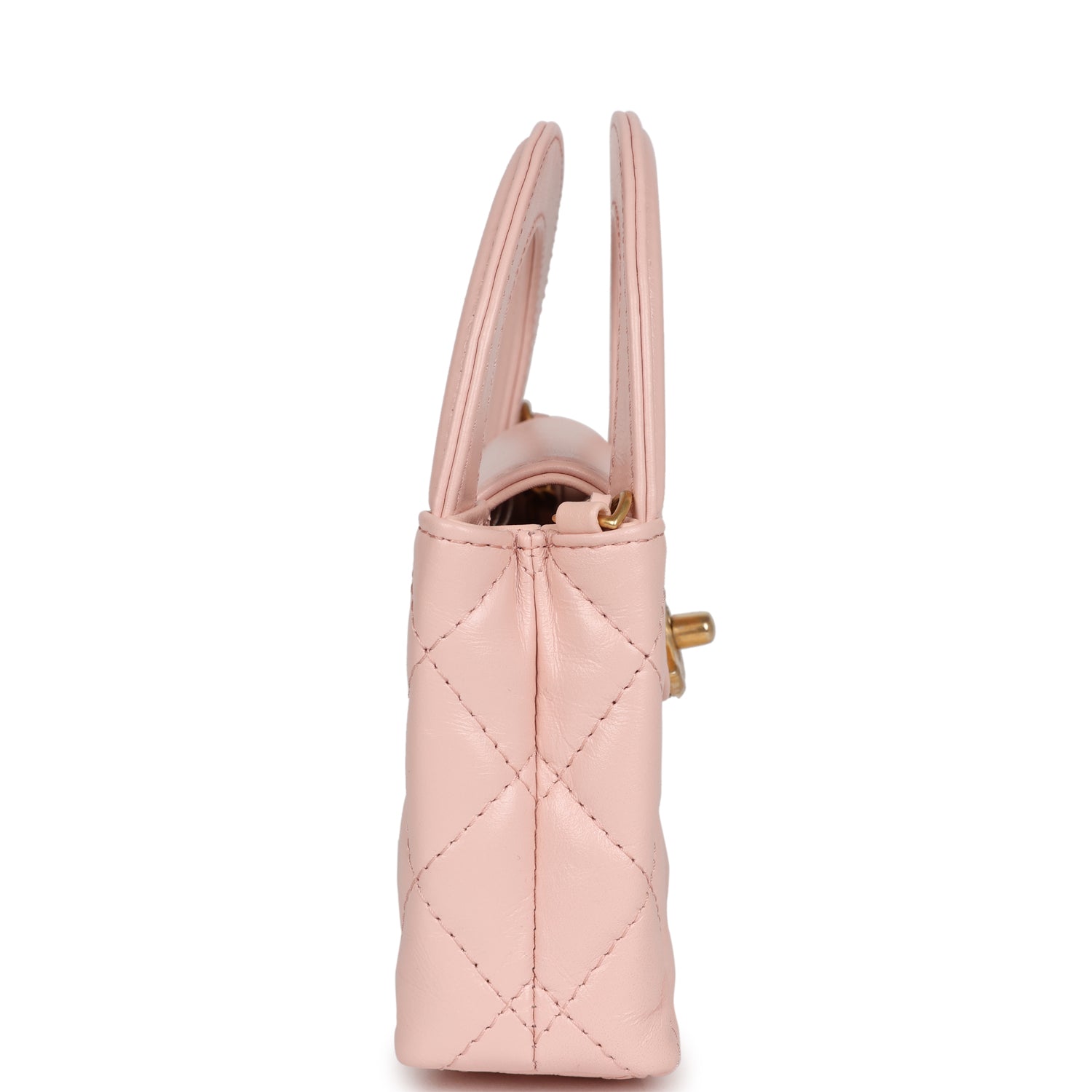 Chanel Nano Kelly Bag Light Pink Shiny Aged Calfskin with Brushed Gold Hardware - Luxury Crossbody Purse for Women, Perfect for Evening Parties & Special Occasions