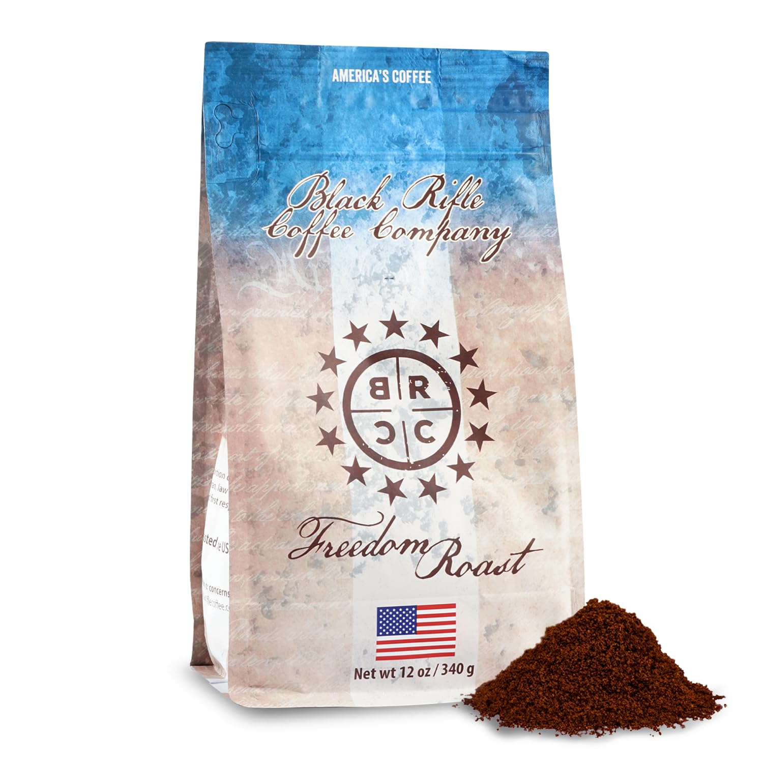 Black Rifle Coffee Company Freedom Roast Medium Roast Ground Coffee - 12 oz Bag | Premium American Coffee for Home, Office & Outdoor Adventures