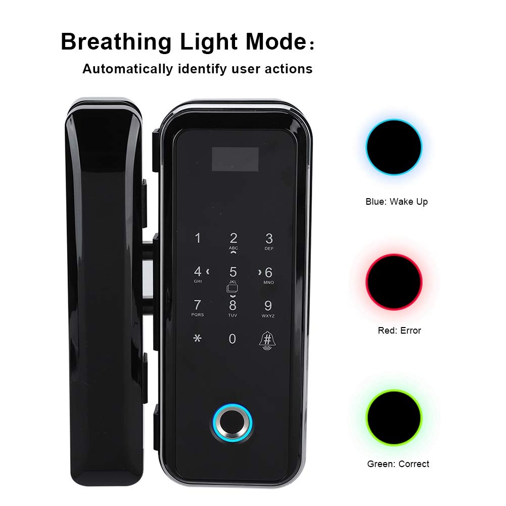 Smart Fingerprint Door Lock with Keypad - Electronic Keyless Entry, Remote Control & Password Access for Home Security - Ideal for Apartments, Offices & Glass Doors
