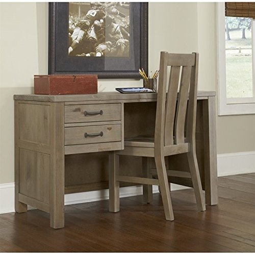 NE Kids Highlands Writing Desk in Driftwood - Sturdy Wooden Study Desk for Children's Room, Homework & Creative Activities - Perfect for Homeschooling, Remote Learning & Bedroom Organization