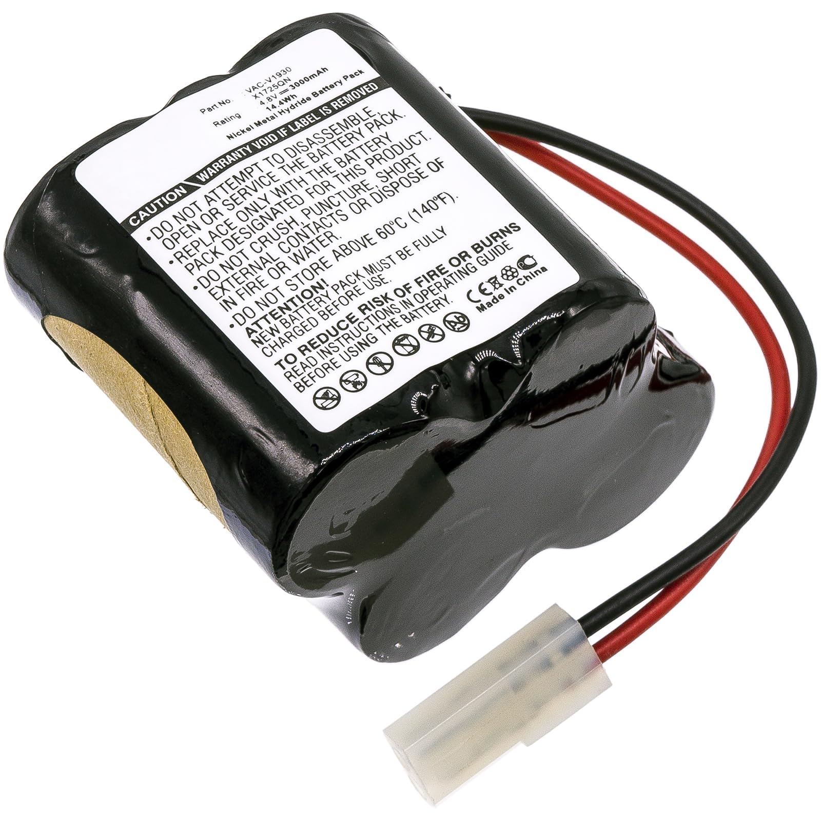 Synergy Digital Vacuum Cleaner Battery - Ni-MH 4.8V 3000mAh High Capacity Replacement for Euro Pro Shark V1700Z & X1725QN - Perfect for Home Cleaning, Car Detailing, and Pet Hair Removal