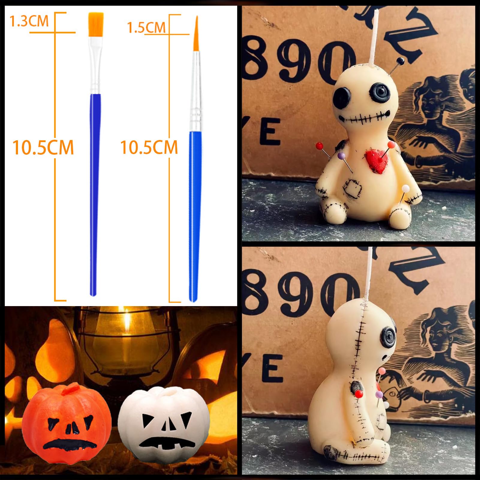 Halloween Pumpkin & Horror Doll Silicone Candle Molds - DIY Aromatherapy Candles, Wax Crafts, Polymer Clay Decorations - Perfect for Spooky Home Decor, Party Favors & Seasonal Gift Making
