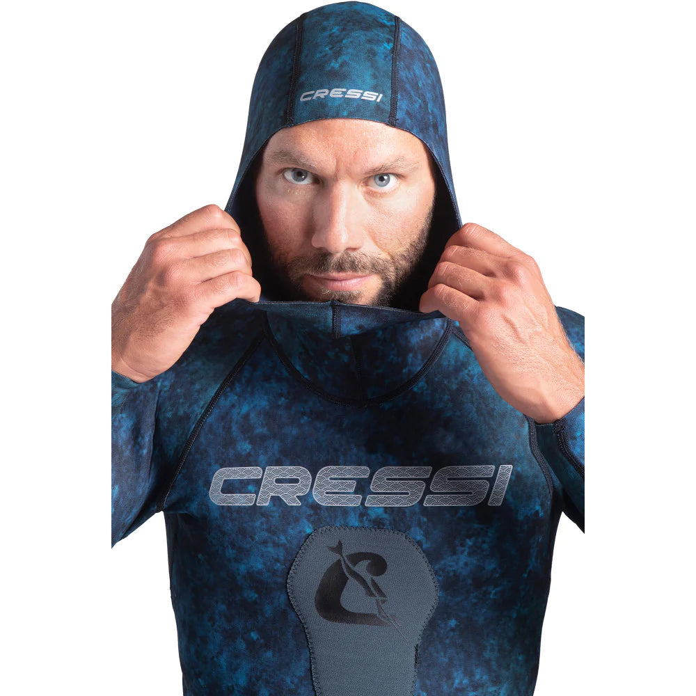 Cressi Tokugawa 2mm Nylon Wetsuit with Hood - 2 Piece Set for Scuba Diving, Snorkeling & Water Sports