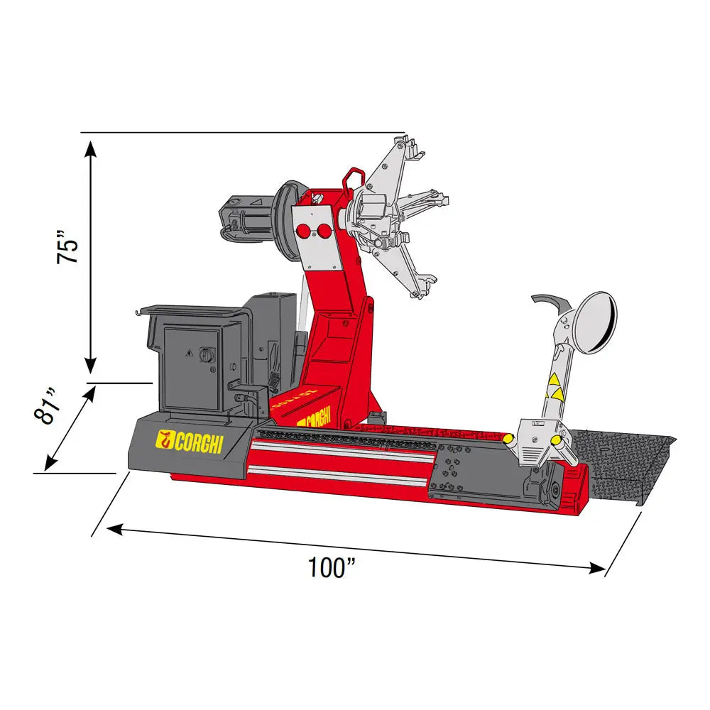 Corghi HD1400E HD Semi Automatic Tire Changer - Heavy Duty Wheel Changer Machine for Auto Shops & Tire Service Centers - Perfect for Cars, Trucks & SUVs