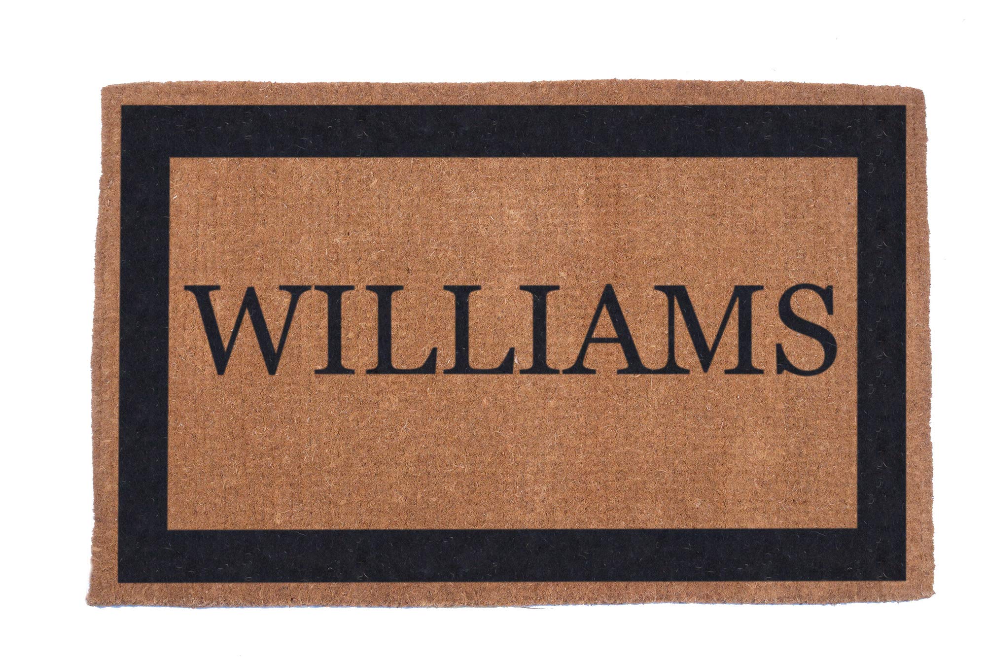 Hand Woven Black Single Bordered Personalized Coconut Fiber Doormat 38