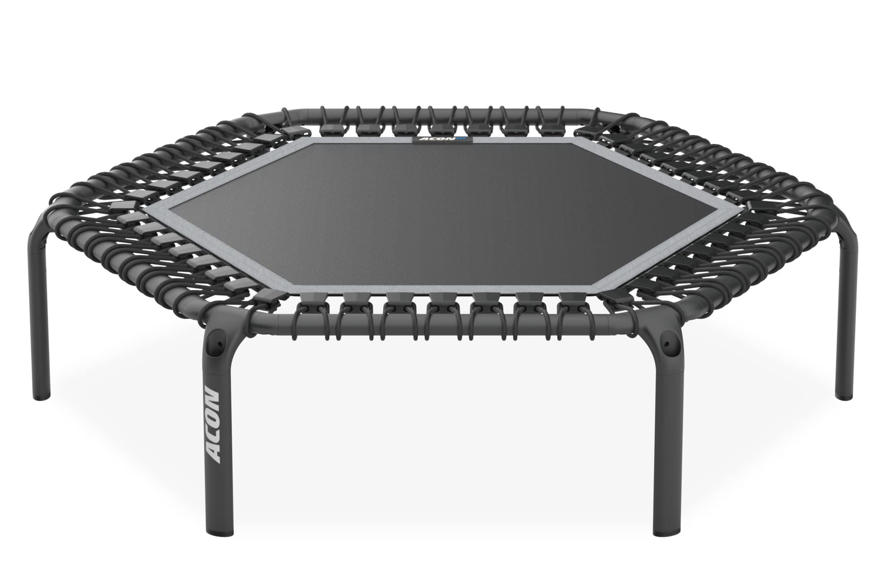Acon FIT 55-Inch Hexagonal Trampoline - Black Mini Fitness Rebounder for Home Workouts, Kids Play & Low-Impact Exercise