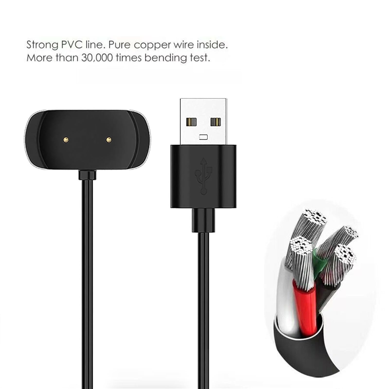 Original: Amazfit USB Charging Cable Cord for Bip U, GTS 2, GTR 2, GTS 4 Mini, T-Rex Pro Smart Watch Replacement Charger Dock   Optimized: Amazfit Smart Watch Charger - USB Charging Cable Compatible with Bip U, GTS 2, GTR 2, GTS 4 Mini, T-Rex Pro - Replacement Charger Dock for Home, Office & Travel Use