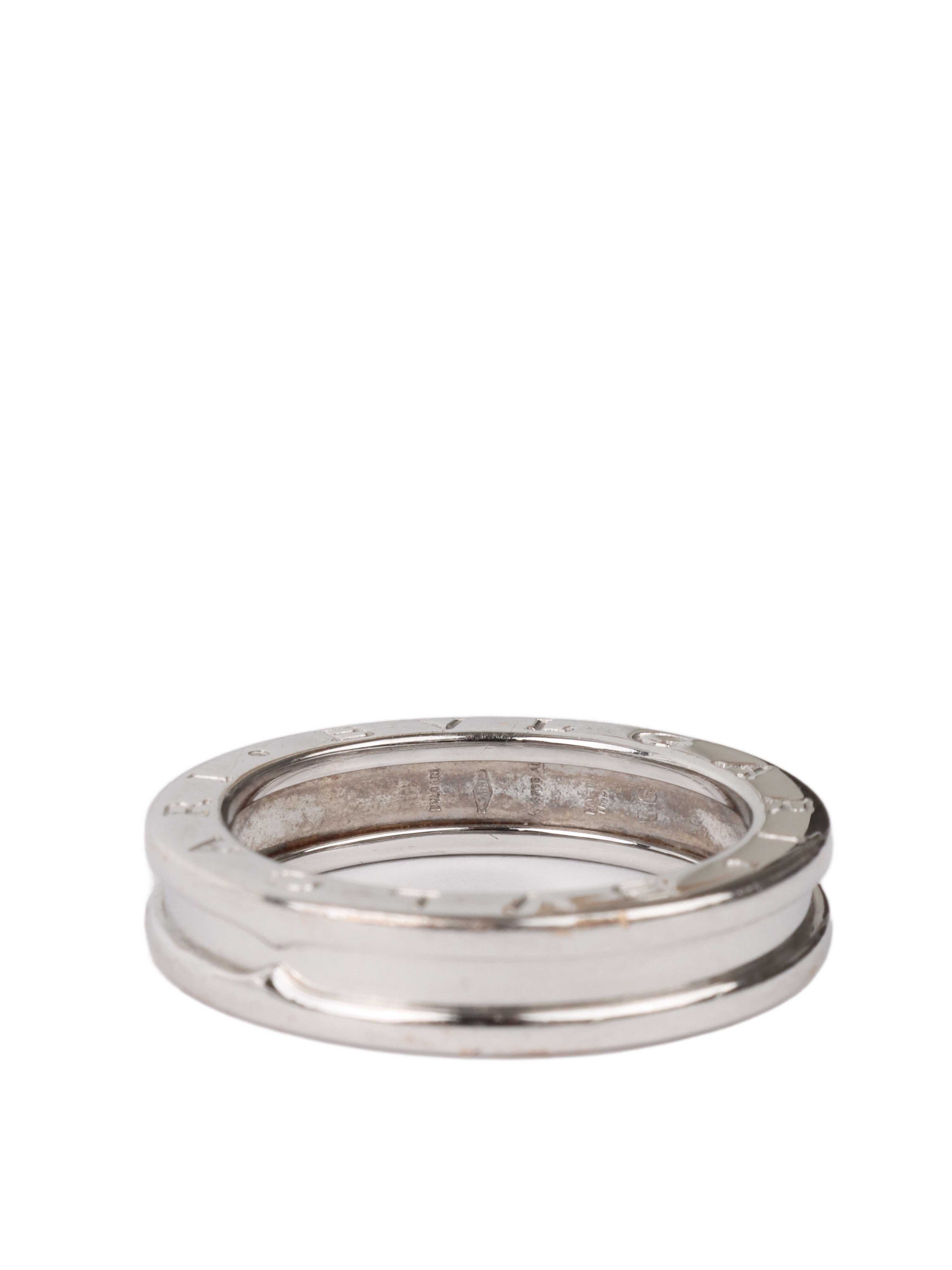 Bvlgari B Zero1 One Band Ring in 18k White Gold - Luxury Jewelry for Women, Elegant Wedding & Engagement Ring, Perfect Gift for Anniversaries & Special Occasions