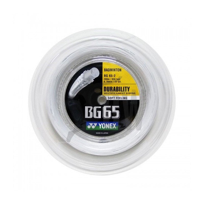 Yonex BG 65 Badminton String Reel - Premium Badminton Racket String for Durability & Control - Perfect for Tournament Play & Professional Training
