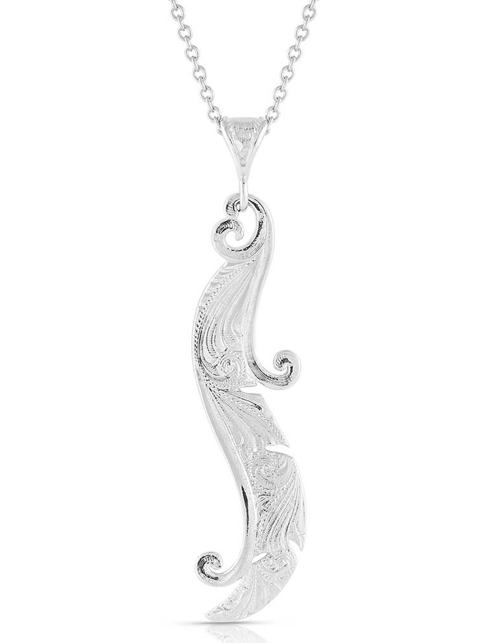 Montana Silversmiths NC4836 Women's Dreamweaver Feather Necklace in Sterling Silver | Elegant Native American Jewelry for Everyday Wear & Special Occasions