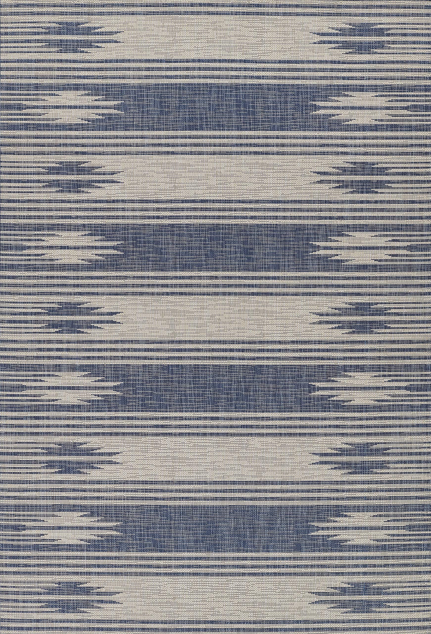 Nolita Rugs Kayden Blue Indoor/Outdoor Area Rug 8' x 10' - Waterproof & Fade-Resistant for Patio, Deck, Living Room & Bedroom