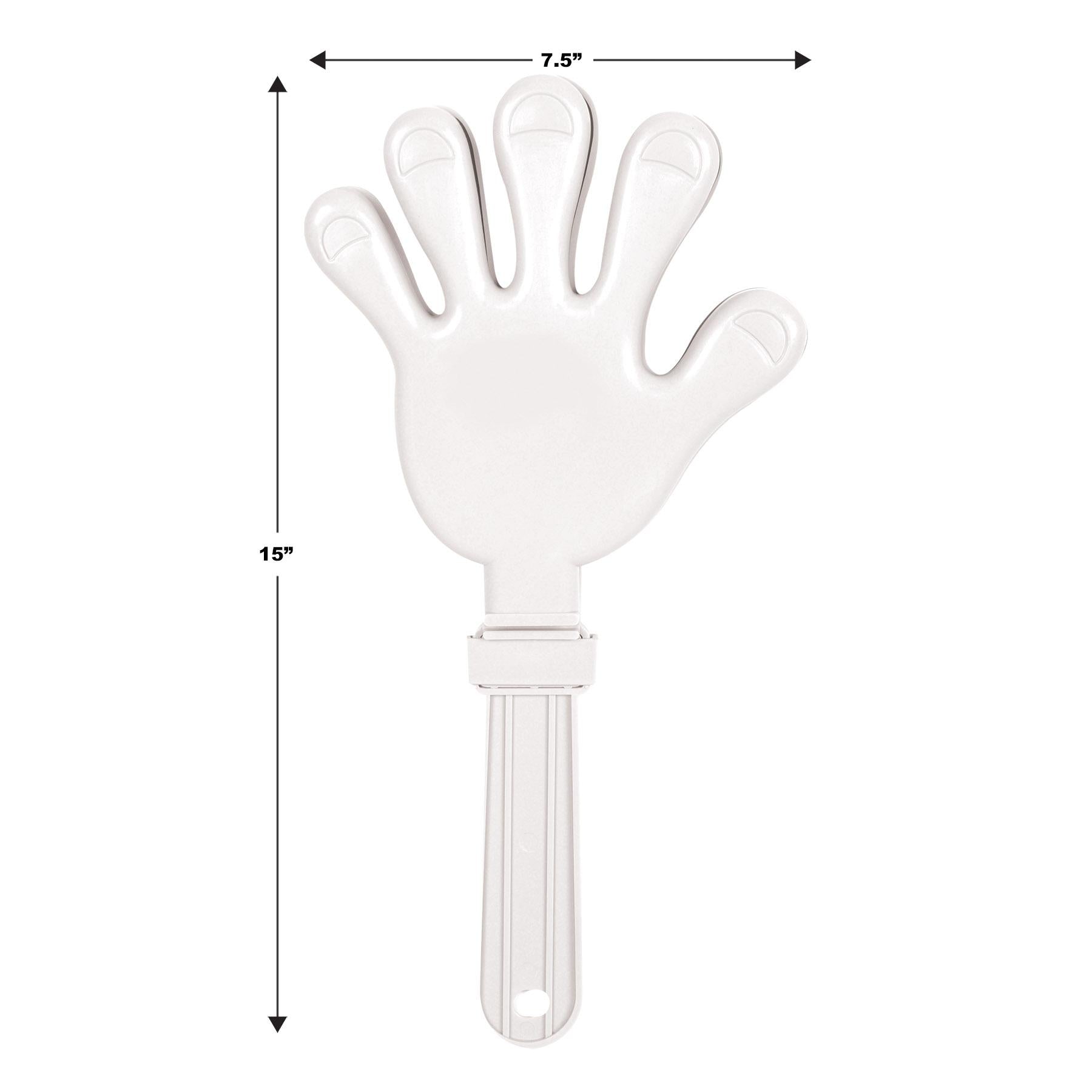 12 Pack Beistle Giant Hand Party Clappers - White Noise Makers for Sports Games, Cheerleading, Birthday Parties & Celebrations