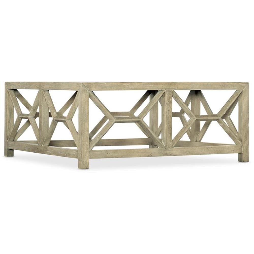 Hooker Furniture Surfrider Square Cocktail Table - Modern Living Room Coffee Table with Storage Shelf - Perfect for Small Spaces, Apartments & Coastal Home Decor