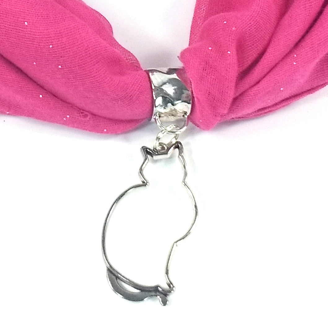 Elegant Cat Silhouette Scarf Jewelry - Stylish Necklace for Women - Perfect Gift for Cat Lovers & Fashion Accessories for Parties, Dates, and Everyday Wear