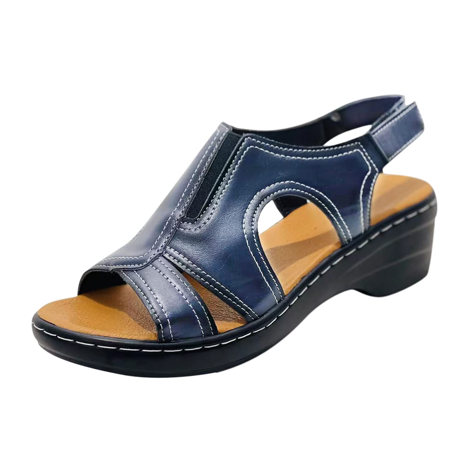 Women's Dressy Summer Sandals - Flat Closed Toe Casual Sandals with Arch Support & Wide Width - Perfect for Office, Beach & Vacation Wear