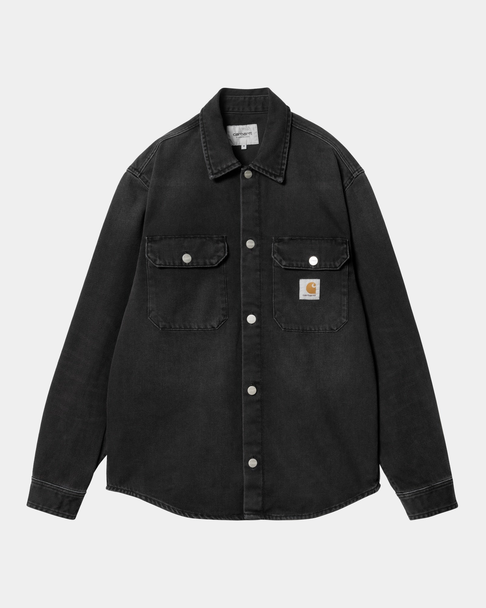 Harvey Shirt Jacket for Men - Black Distressed Denim Jacket with Vintage Wash | Stylish Casual Wear for Outdoor Activities & Street Fashion