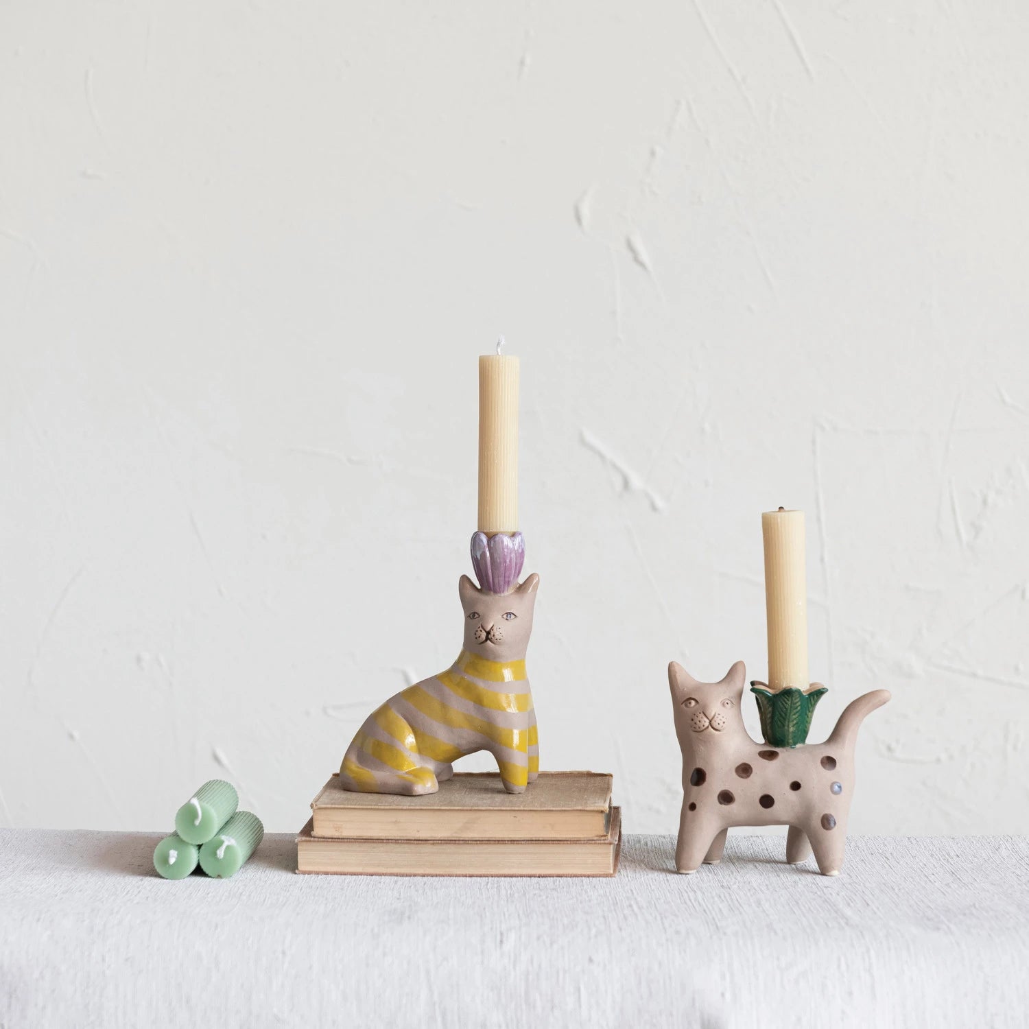 Lil' Kitty Taper Candle Holder - Adorable Cat-Shaped Candle Stand for Home Decor, Wedding Centerpieces & Romantic Dinner Ambiance