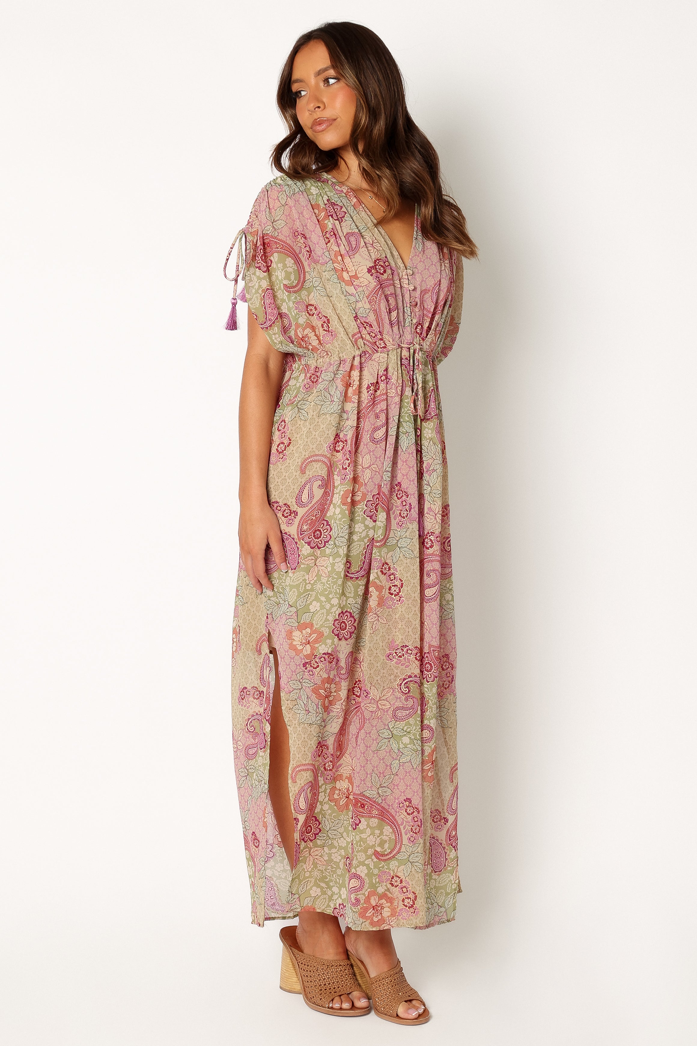Cyril Maxi Dress Iris Oasis - Flowy Summer Beach Dress for Women | Perfect for Vacations, Weddings & Outdoor Events