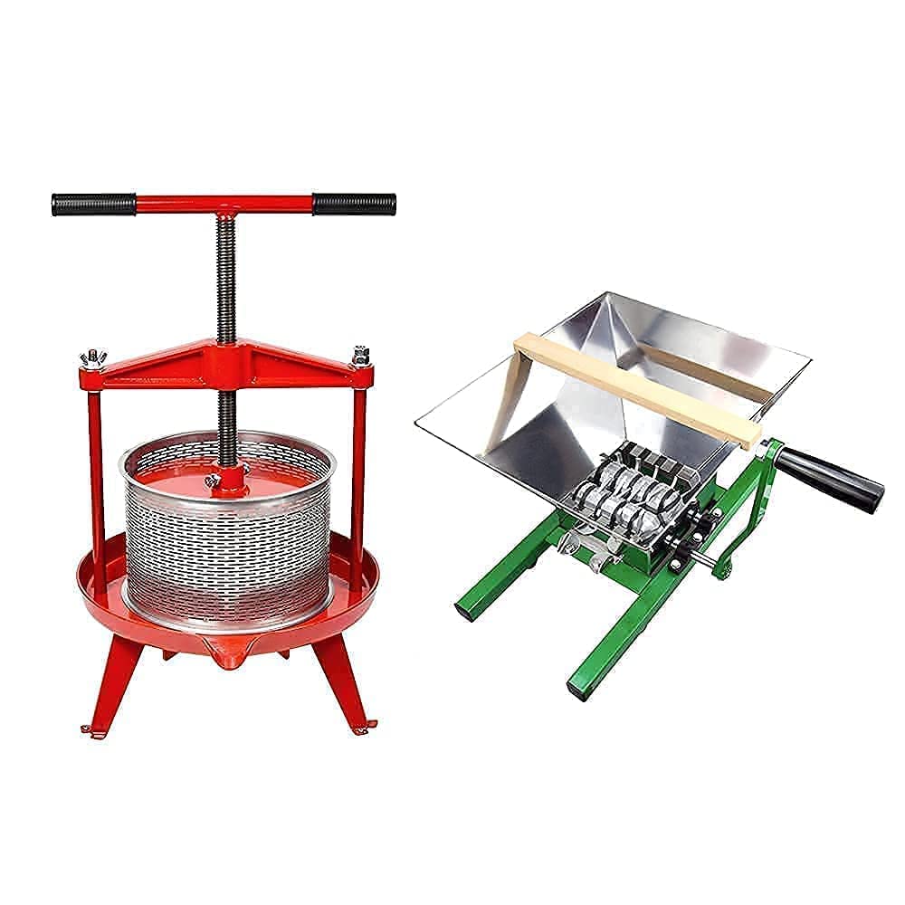 Premium Manual Fruit Wine Press & Crusher - 100% Natural Apple, Grape & Berry Juice Maker for Home Kitchen | Perfect for Homemade Wine, Cider & Fresh Juices