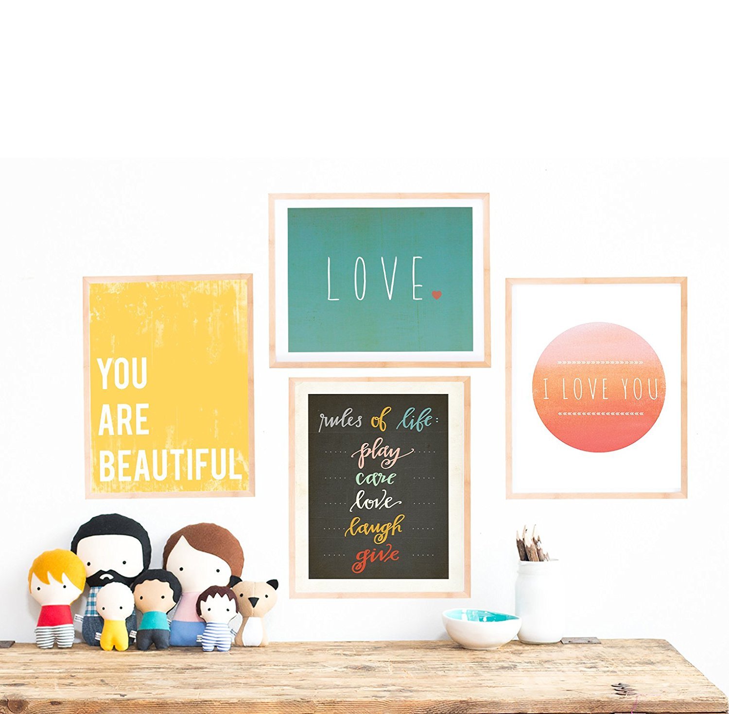 Rules of Life Collection - Set of Four 8x10 Inch Wall Art Prints for Nursery, Kids Room & Playroom | Gender Neutral Baby Shower Gift | Eco-Friendly Home Decor for Modern Families