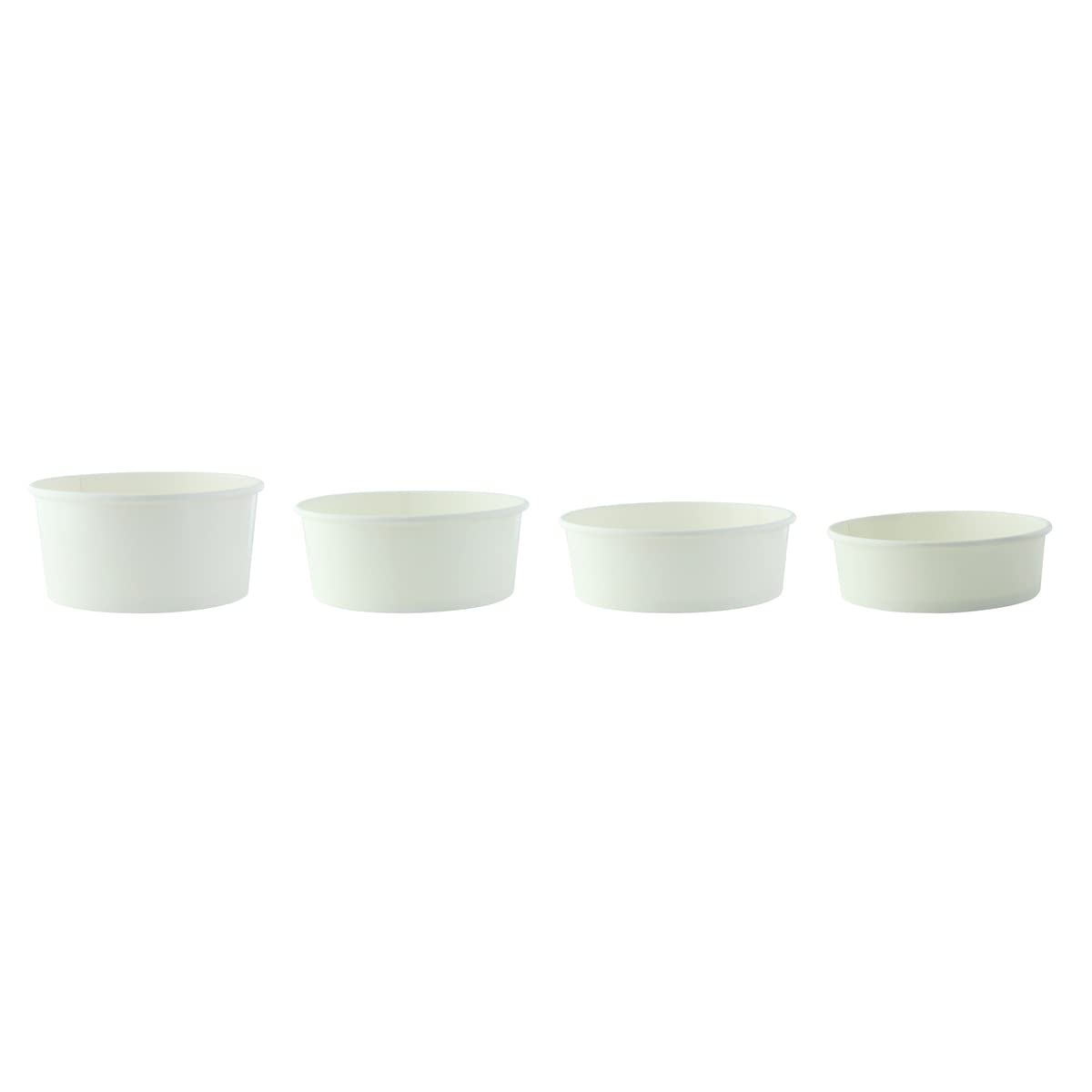 PacknWood 210PC750B - 24 oz Round White Disposable Paper Soup and Salad Bowls - Eco-Friendly Food Storage Containers (5.9
