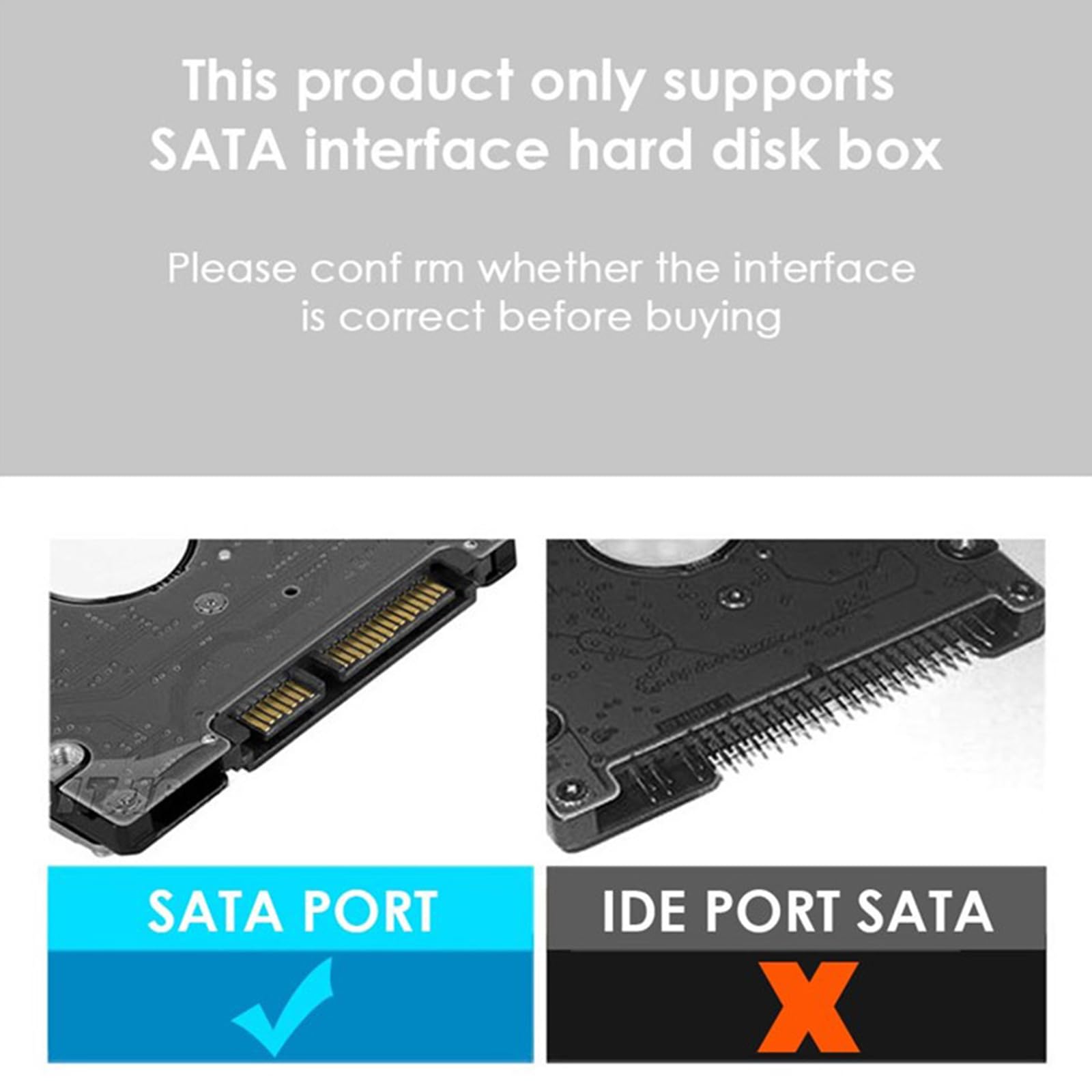 LARUISEE 2.5 Inch SATA to USB 3.0 Adapter - External Hard Drive Enclosure for SSD/HDD, USB 3.0 Hard Disk Case - Perfect for Data Transfer, Backup & Storage on PC, Laptop, Mac