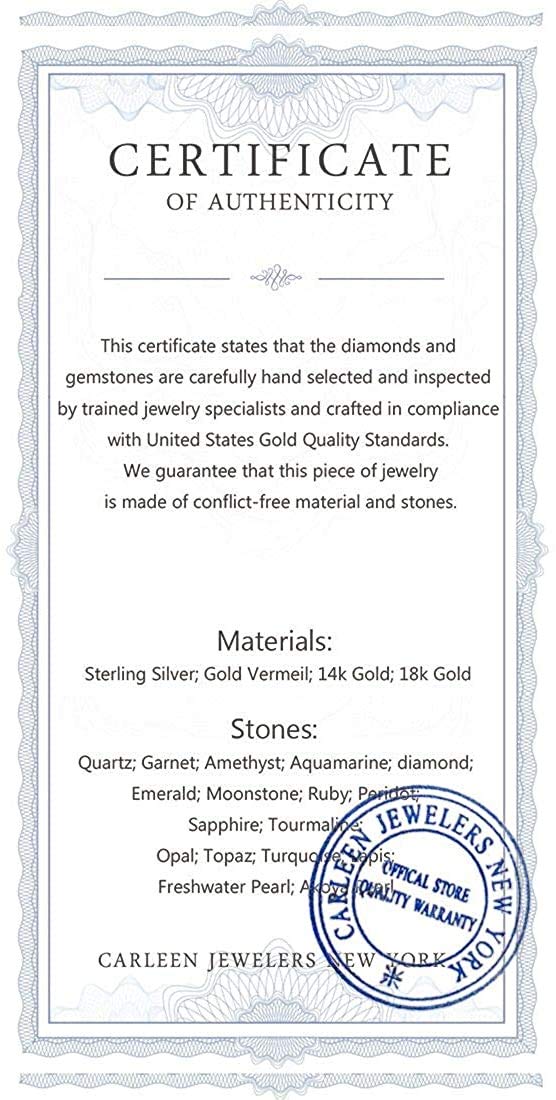 14K Solid White Gold Birthstone Pendant Necklace for Women | Diamond Pear Shaped Teardrop Necklace | Birthday Gift for Mom | Sterling Silver Chain 16
