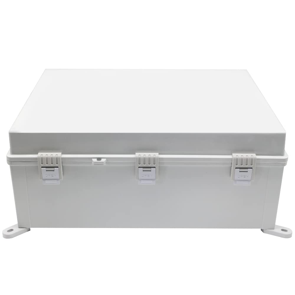 19.69 x 15.75 x 7.87 Inch Large Waterproof Outdoor Electrical Junction Box - Heavy Duty Plastic Enclosure with Cover for Electronics | Dustproof & Weatherproof Housing for Industrial, Solar Panel & Home Electrical Projects