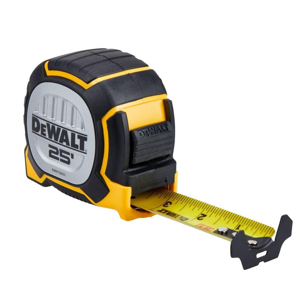 DEWALT 25Ft XP Premium Tape Measure - Heavy-Duty, High-Visibility, Durable Construction for Professional Contractors & DIY Projects - Perfect for Carpentry, Renovation & Home Improvement
