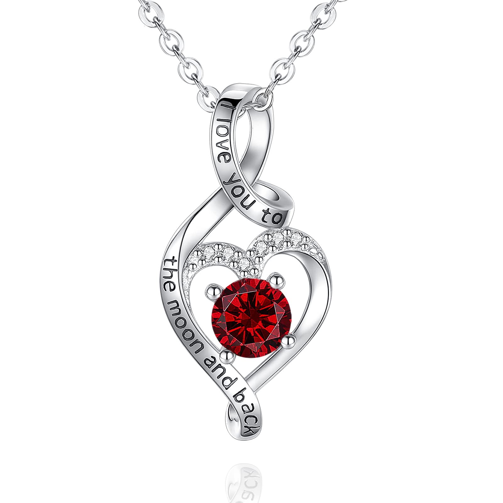 CELESTIA 925 Sterling Silver Birthstone Necklace for Women - 18 Inch Adjustable Chain, Personalized Gift for Mom, Wife, Daughter | Birthday, Anniversary, Valentine's Day Jewelry