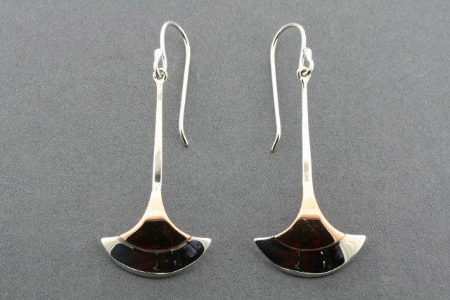 Copper & Silver Long Shield Drop Earrings for Women - Elegant Boho Dangle Jewelry for Parties, Weddings & Everyday Wear