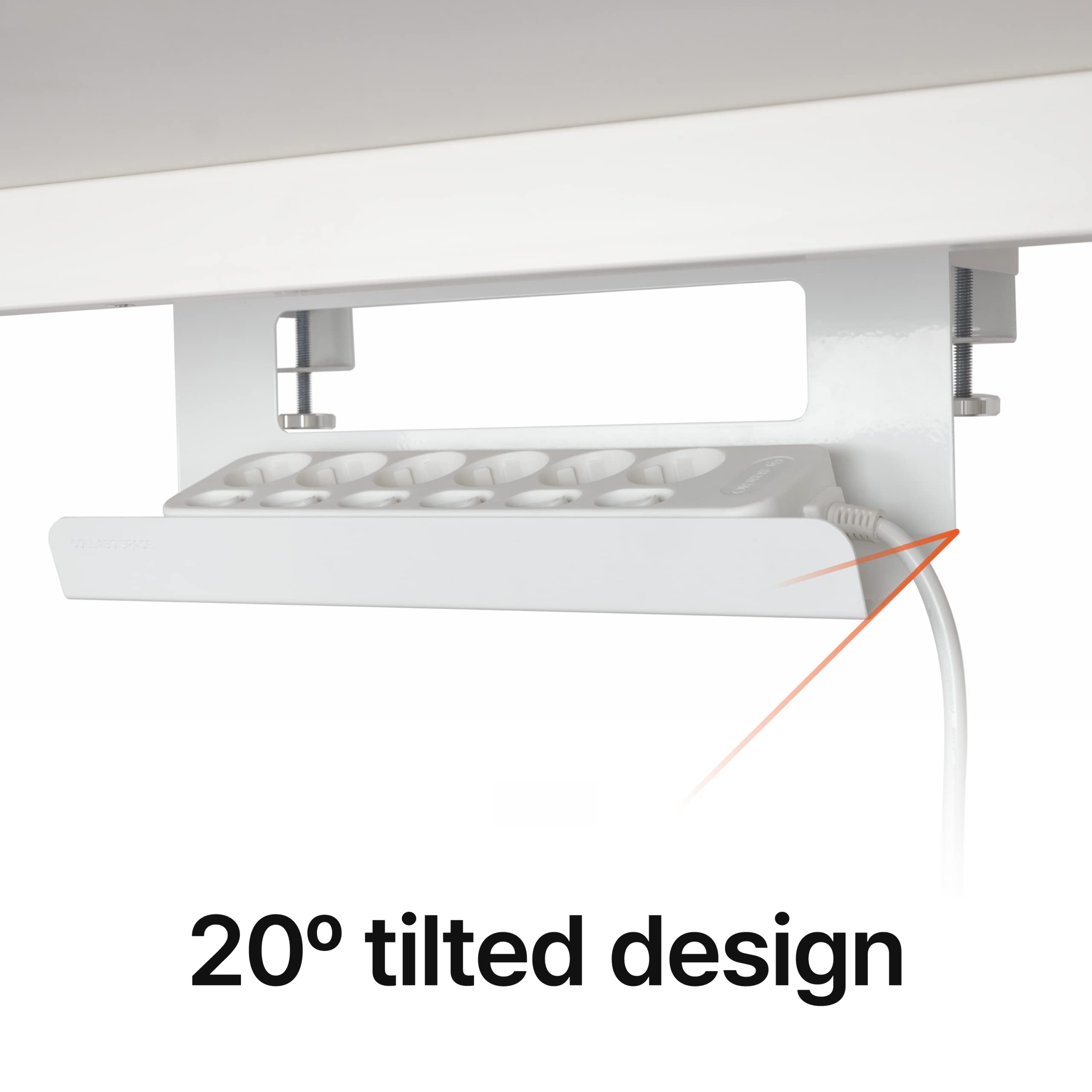Under Desk Cable Management Tray - No Drill Wire Organizer & Cord Hider for Office, Home Desk - White Cable Manager for Computer, TV, Gaming Setup