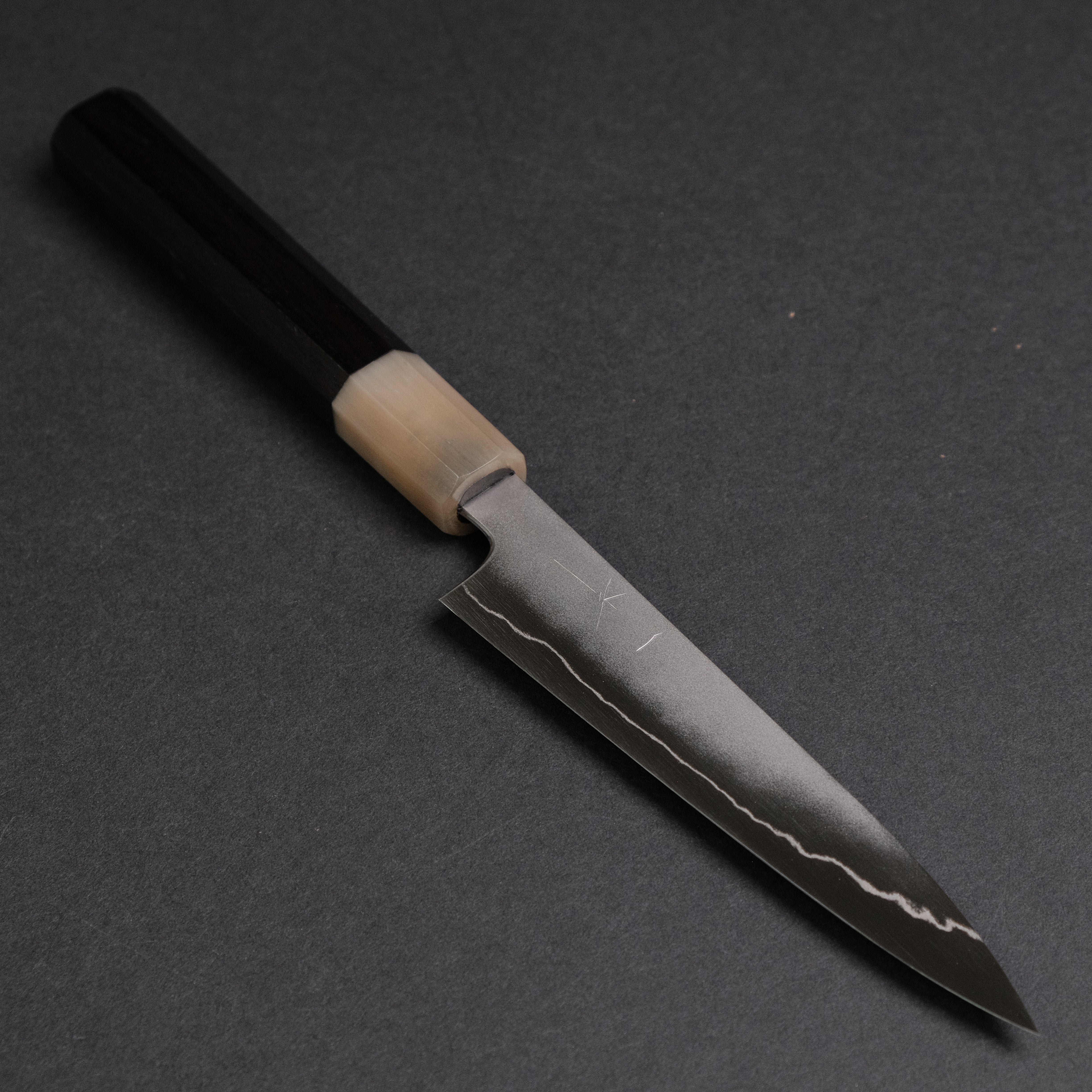Hitohira Kikuchiyo Yohei Ginsan Kasumi Petty Knife 150mm - Japanese Ebony Handle - Perfect for Slicing Fruits, Vegetables & Small Ingredients